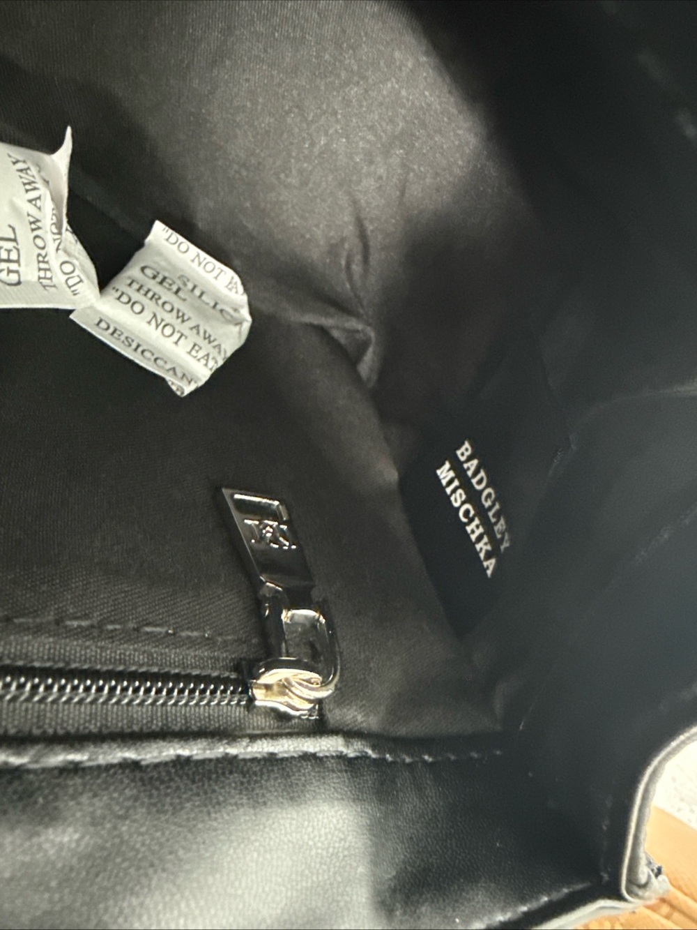 Badgley Mischka Black Quilted black diamond denim Crossbody Bag Silver Hardware - Picture 12 of 16